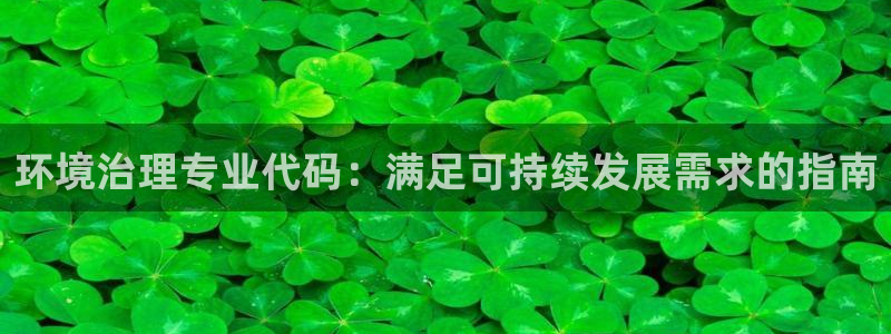 凯发网娱乐官网登录|环境治理专业代码：满足可持续发展需求的指南